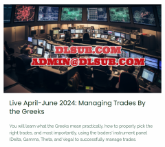 Promotional image of Dan Sheridan Managing Trades By the Greeks online learning program